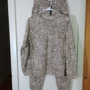 Lounge Wear Cream and Green Track Pants for Effortless Style